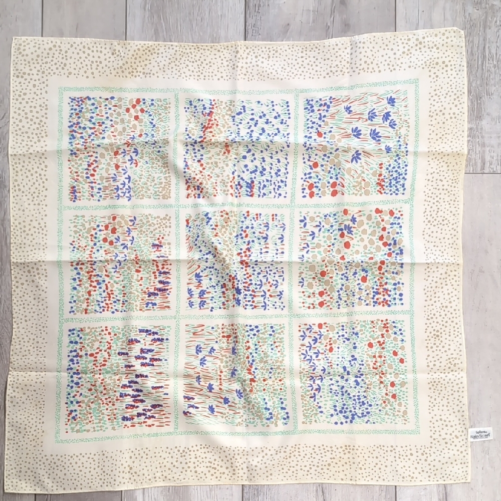 Vintage 1984 Totes Multicolor Floral Water Repellent Rain Scarf